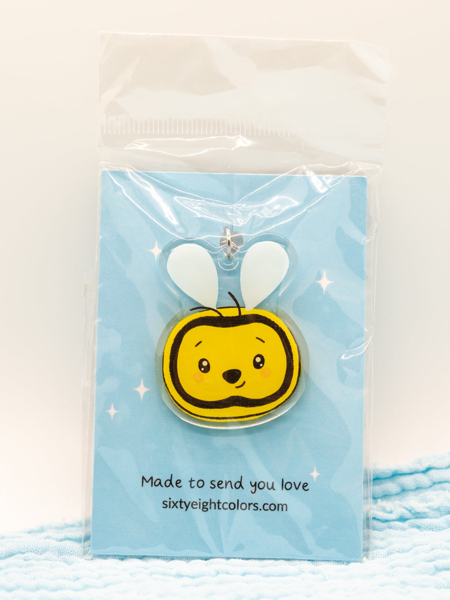 Fuzzy the Bee Keychain