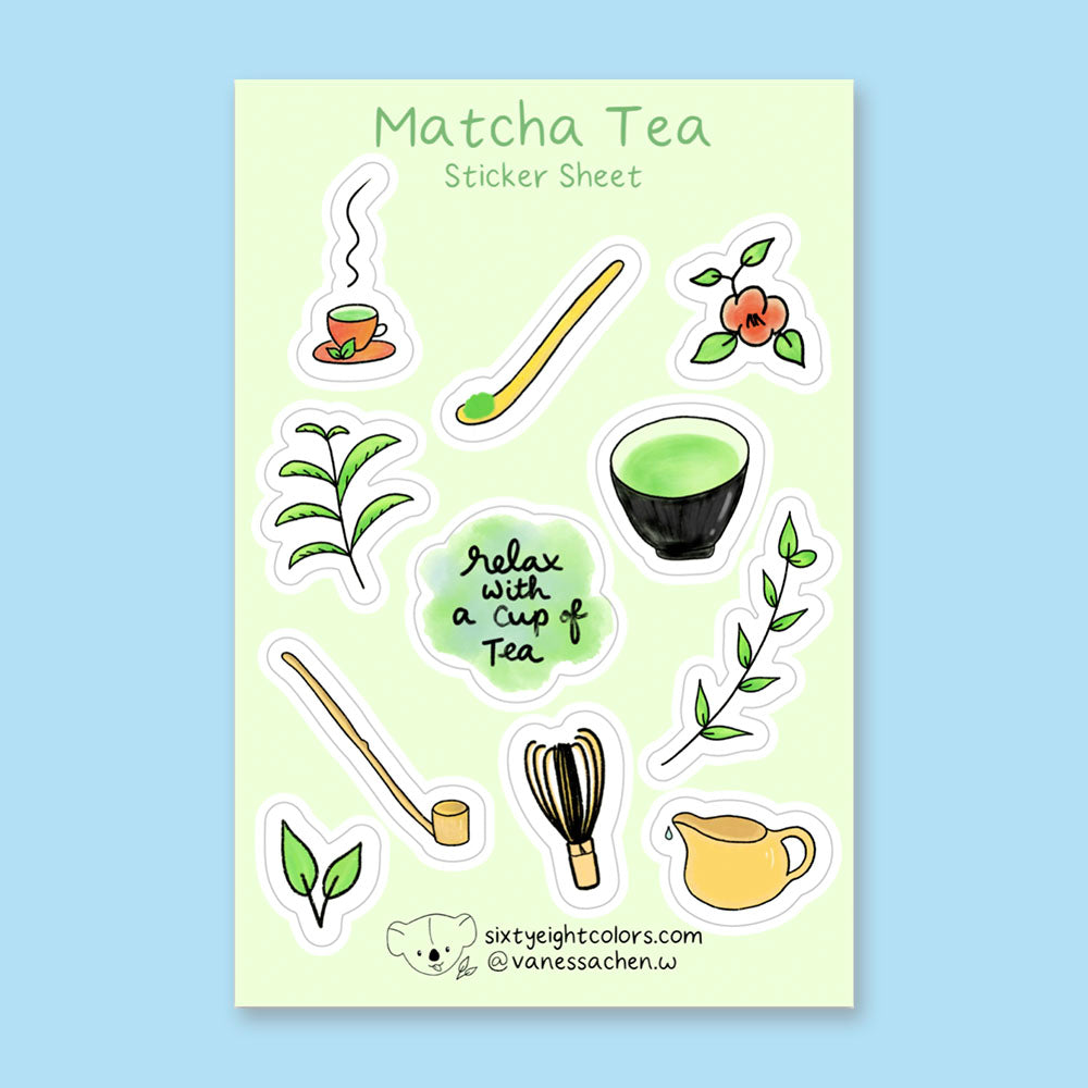 Matcha Tea Sticker Sheet