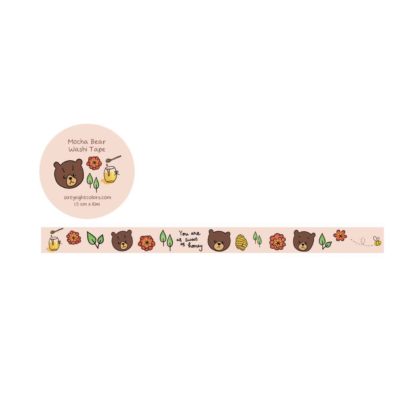 Mocha Bear Washi Tape