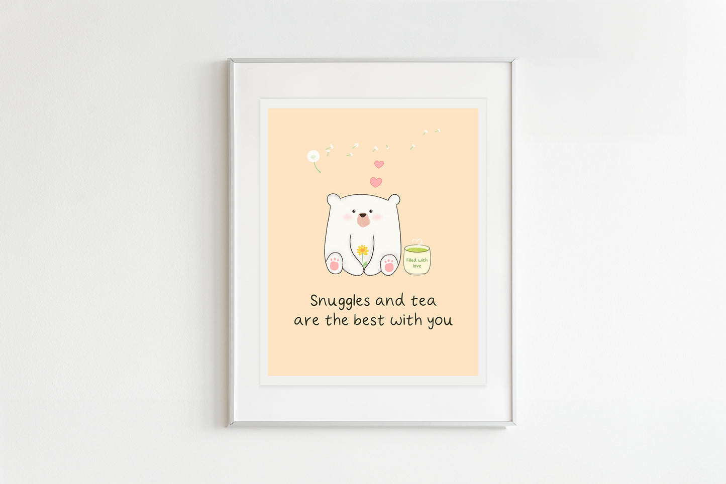 Snuggles & Tea Art Print