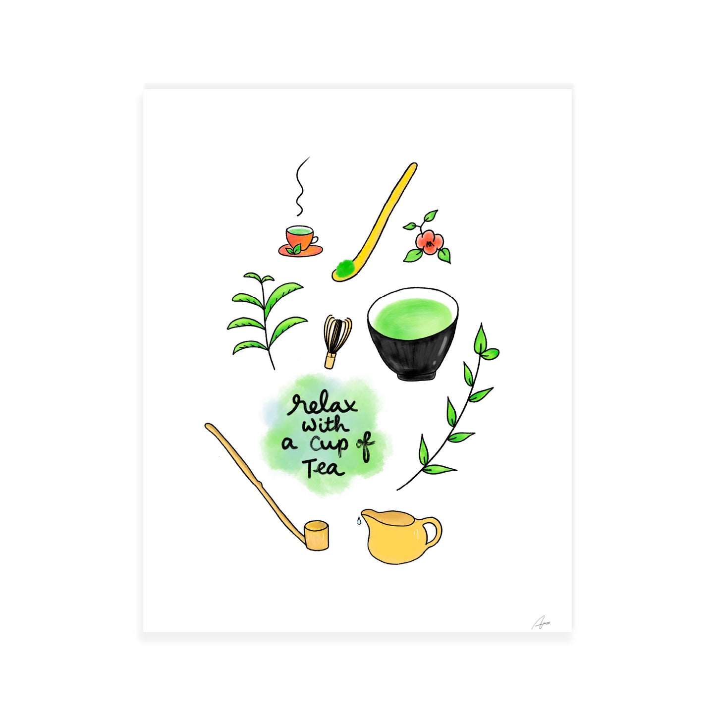 Relax With Tea Art Print