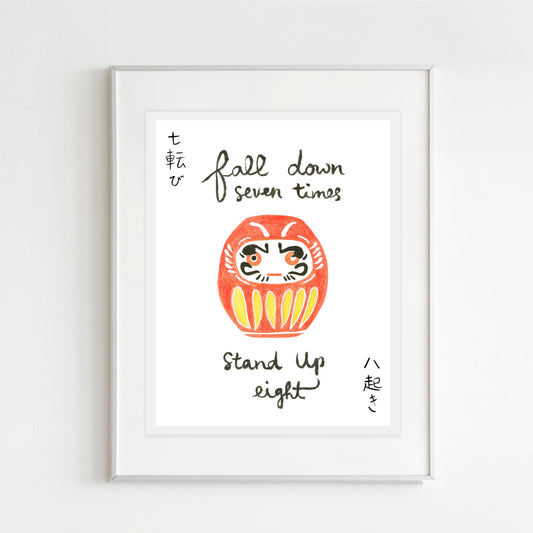 Japanese Daruma Art Print