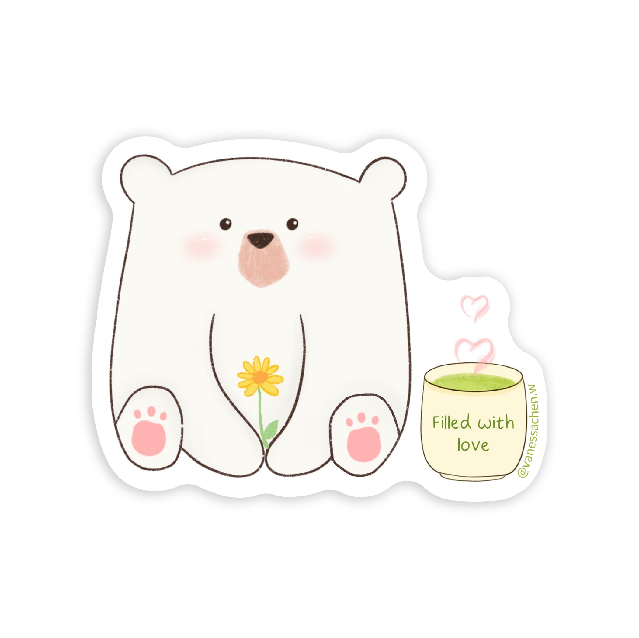 Snowball the Bear Sticker – Sixtyeightcolors by Vanessa