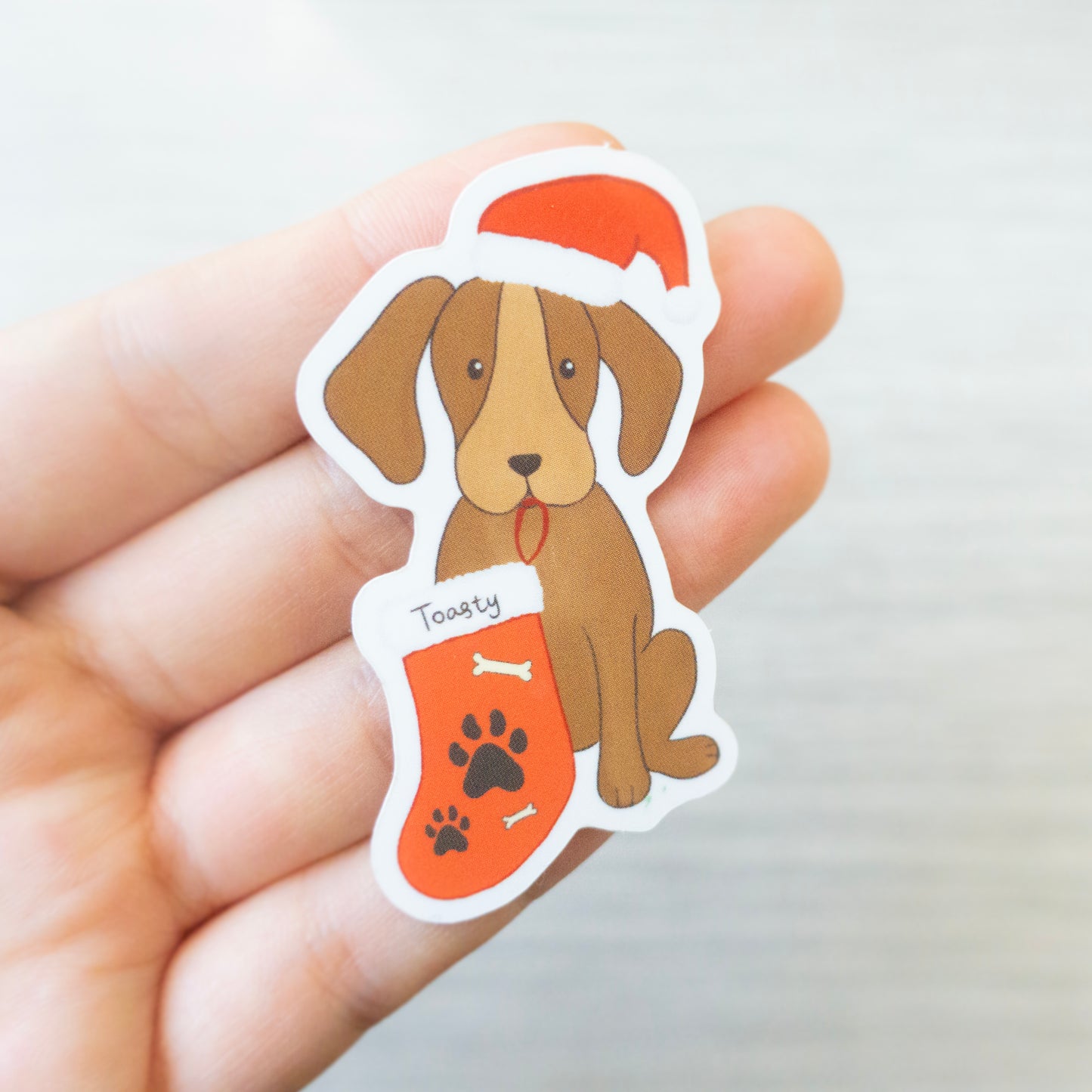 Christmas Toasty Puppy Sticker