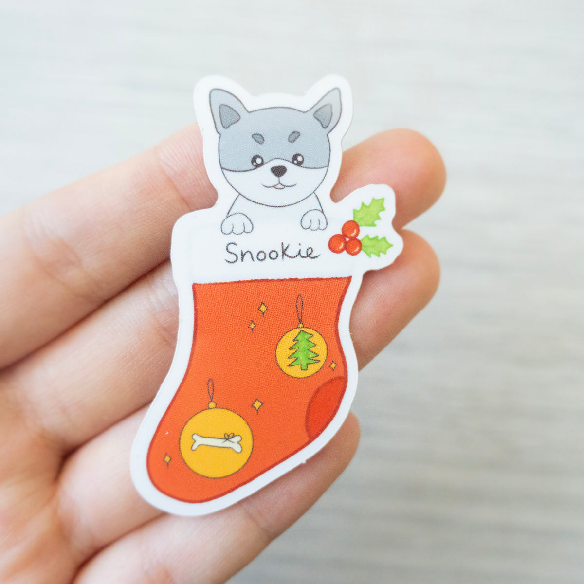 Snookie Sticker Christmas Snookie Puppy Sticker – Sixtyeightcolors by Vanessa