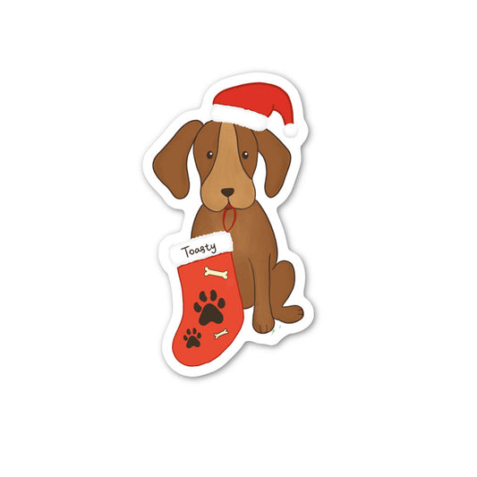 Christmas Toasty Puppy Sticker