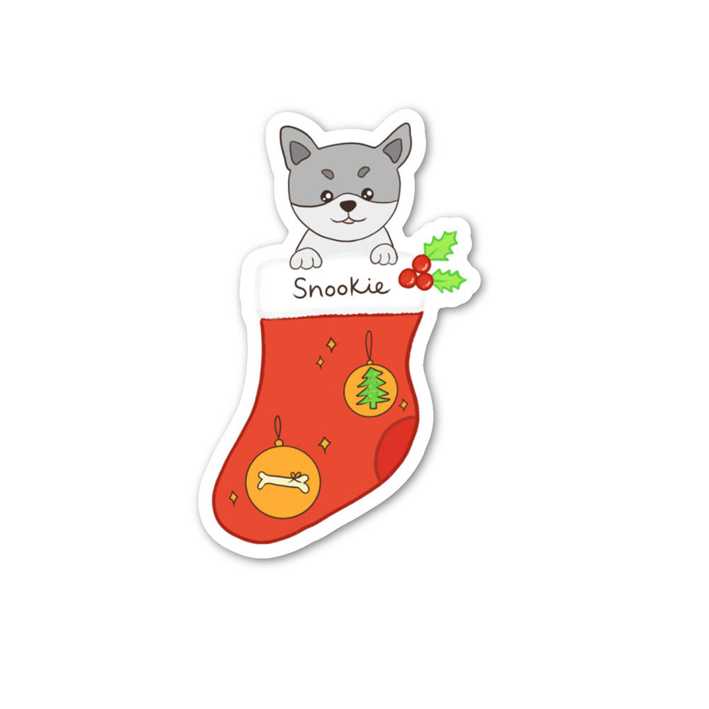 Snookie Sticker Christmas Snookie Puppy Sticker – Sixtyeightcolors by Vanessa